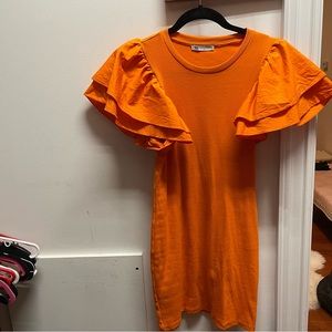 Bright orange zara mini dress